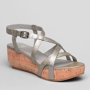 Eileen Fisher Metallic Strappy Array Cork Platform